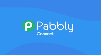 Pabbly logo - a blue background with white text and a green circle
